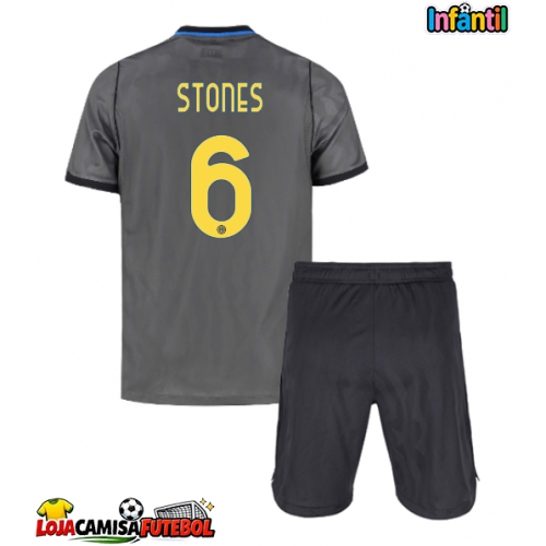 Camisa de Futebol Inter Milan John Stones #6 Equipamento Alternativo Infantil 2026-27 Manga Curta (+ Calças curtas)